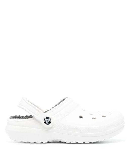 CROCSTM White Baya Fleece-Lined Clogs