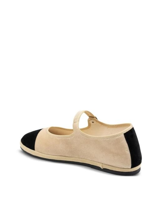 Gondolina Natural Damier Mary Jane Ballet Flats
