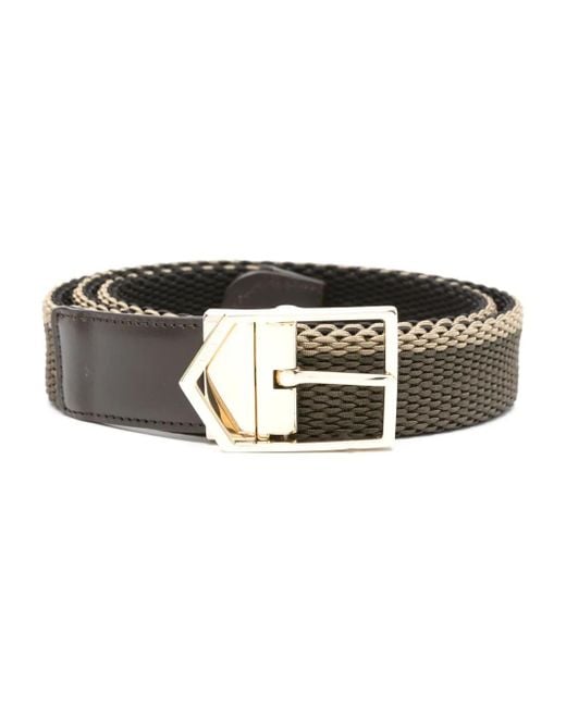 Canali Black Interwoven Buckle Belt for men