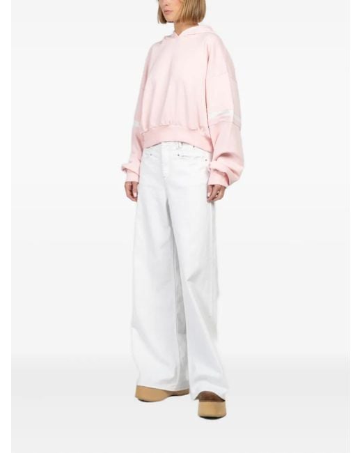 FREEDÉR Pink Panelled Crop Hoodie