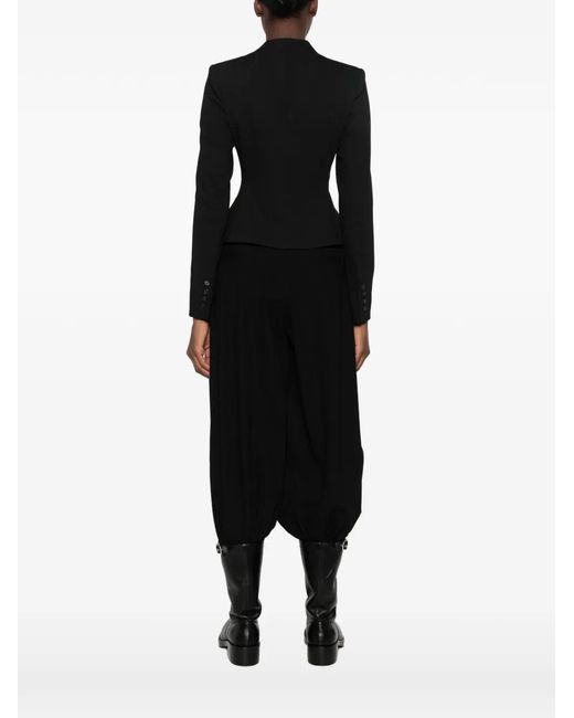 Staud Black Adrian Button-Up Fitted Jacket