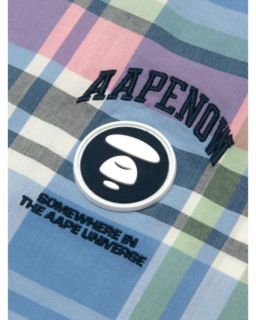 Camicia A Quadri di Aape By A Bathing Ape in Blue da Uomo