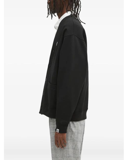 Aape By A Bathing Ape Black Moonface Logo Buttoned Cardigan for men