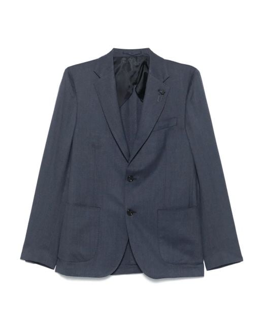 Lardini Men's Blue Single-Breasted Blazer