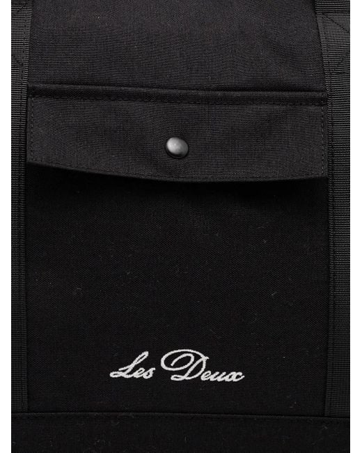 Les Deux Black Logo-Embroidered Holdall for men