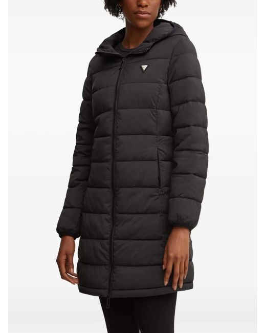 Guess Black Hooded Padded Coat