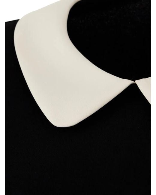 Max Mara Black Peter-Pan Long-Sleeve Mini Dress