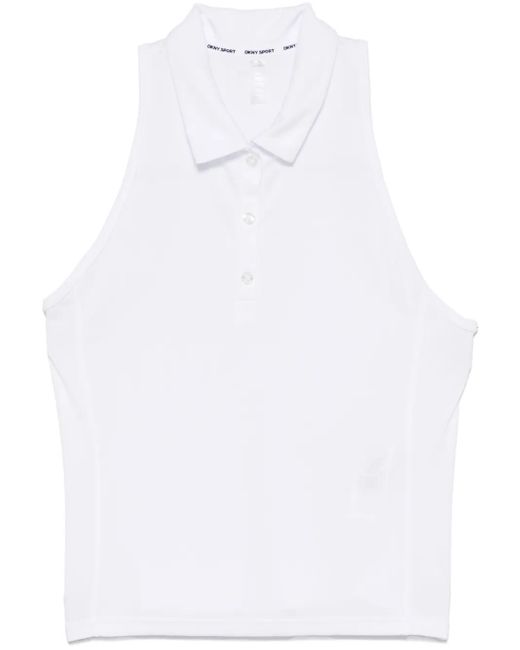 DKNY White Racerback Polo Tank