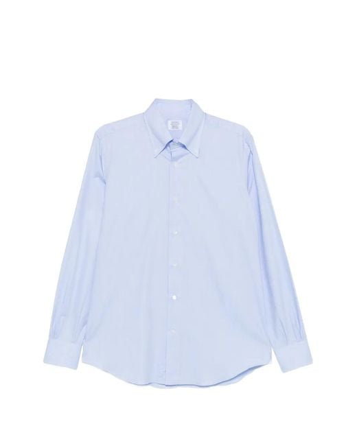 Mazzarelli Blue Button-Fastening Shirt for men
