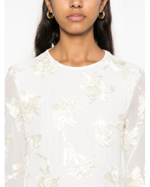 Robe Courte À Fleurs En Résille ROTATE BIRGER CHRISTENSEN en coloris White