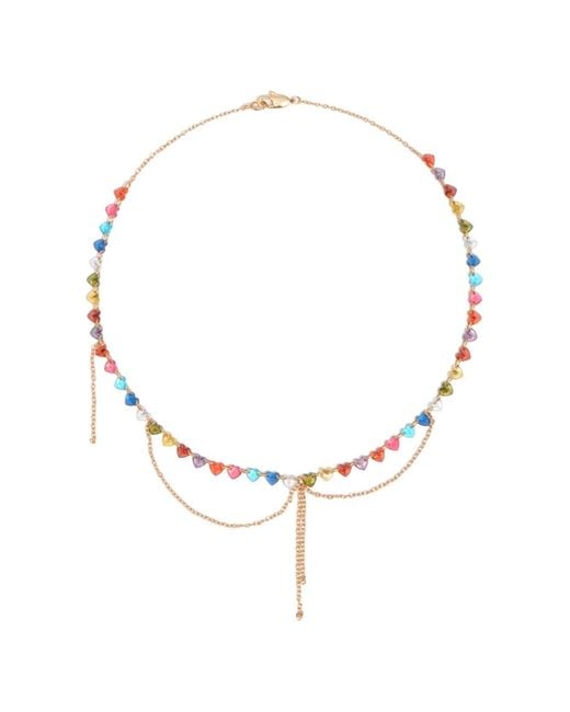 Bimba Y Lola Natural Heart-Crystals Necklace