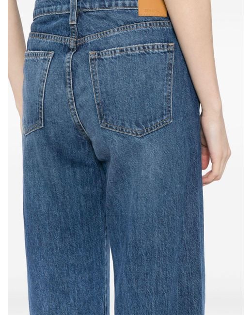 Jonathan Simkhai Blue Cropped-Jeans mit hohem Bund