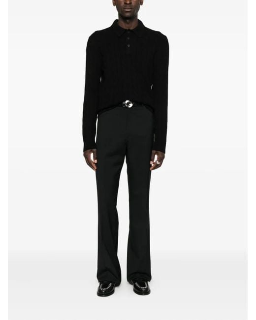 GIUUNO Black Cable-Knit Jumper for men