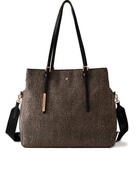 Borbonese Black L'école Ocelot-print Tote Bag