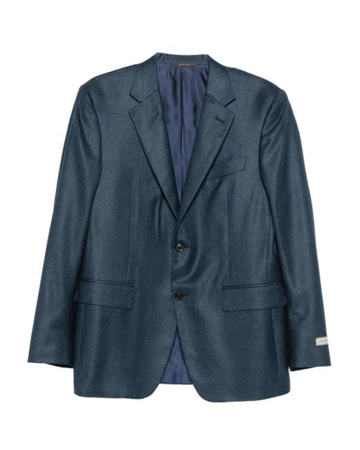 Canali Karierte Jacke Mit Knöpfen in Blue für Herren