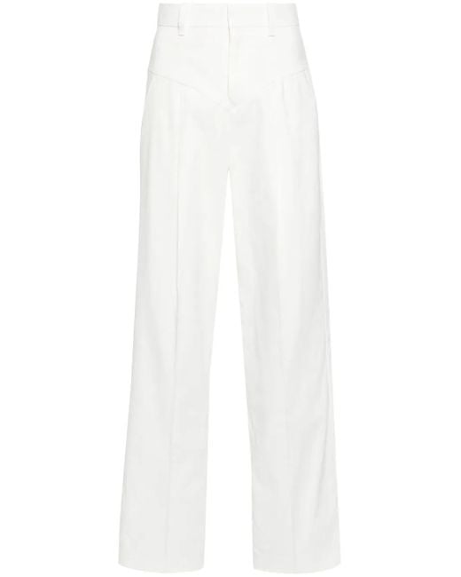 Isabel Marant White Staya Hose Mit Geradem Bein