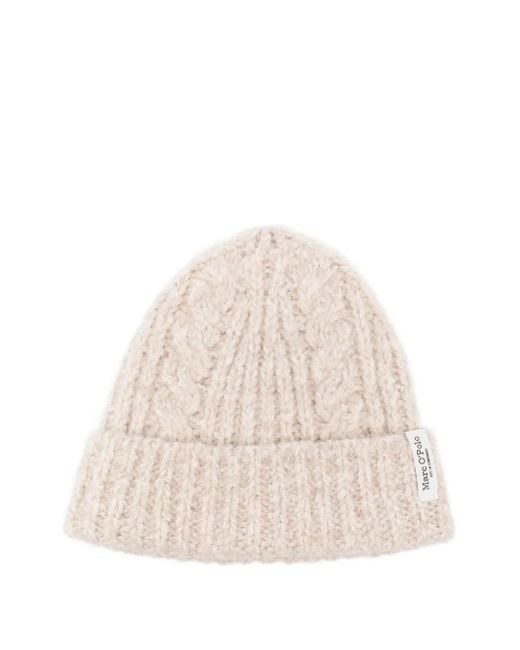 Marc O' Polo Natural Bonnet En Maille Torsadée