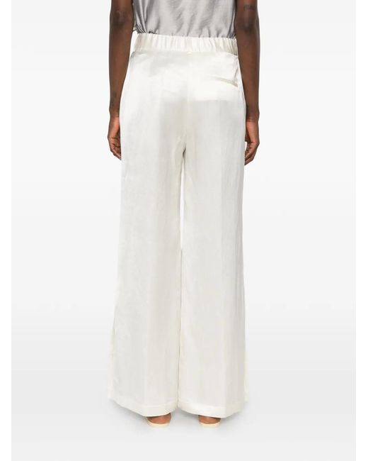 Panicale White Flat-Front Trousers