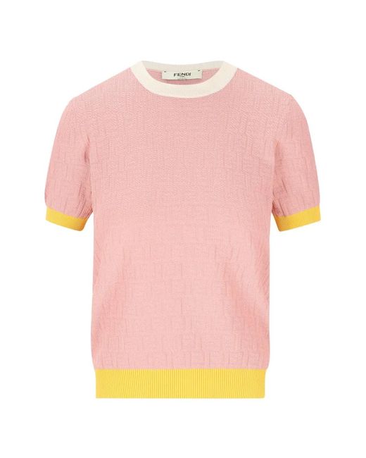 Fendi Pink Sweaters Light And Natural