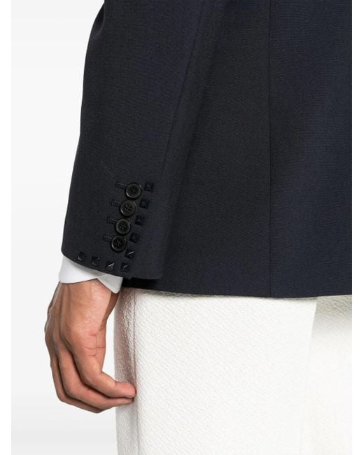 Valentino Garavani Black Notched-Lapels Single-Breasted Blazer for men