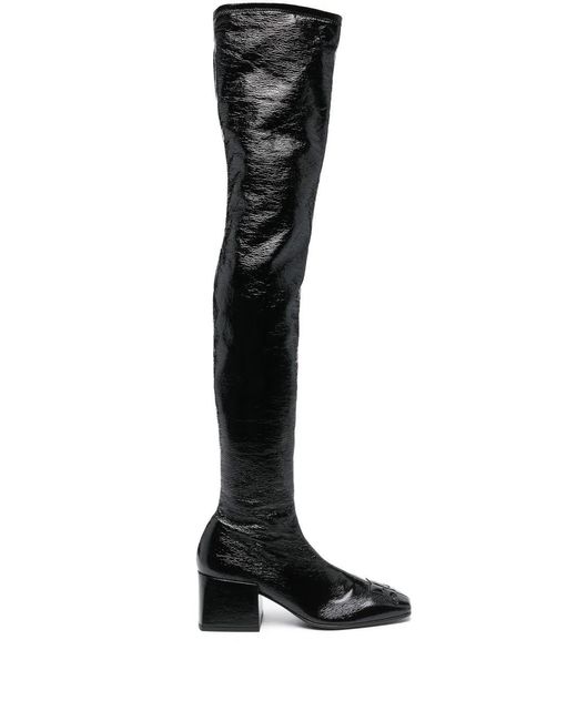 Courreges Black Thigh-High Boots