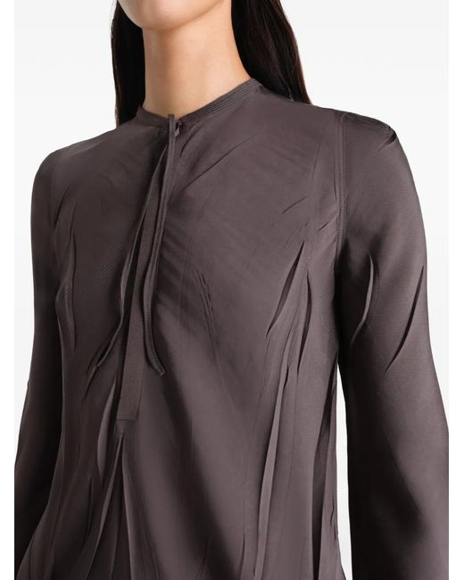 Lemaire Brown Creased Bias Dress