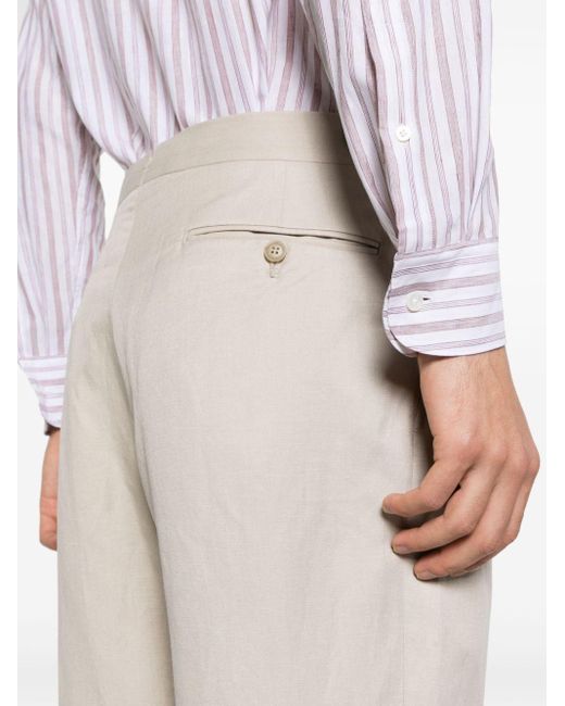 Pantalones ajustados Adjuster de talle medio Canali de hombre de color Natural