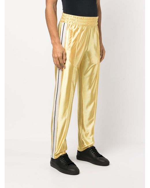 Moncler Yellow Metallic-Effect Track Pants