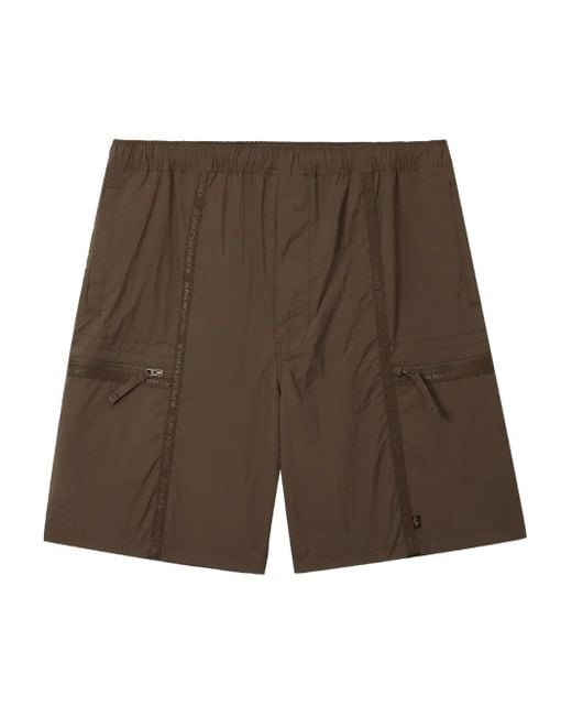 Alpha Industries Brown Logo-Patch Bermuda Shorts for men