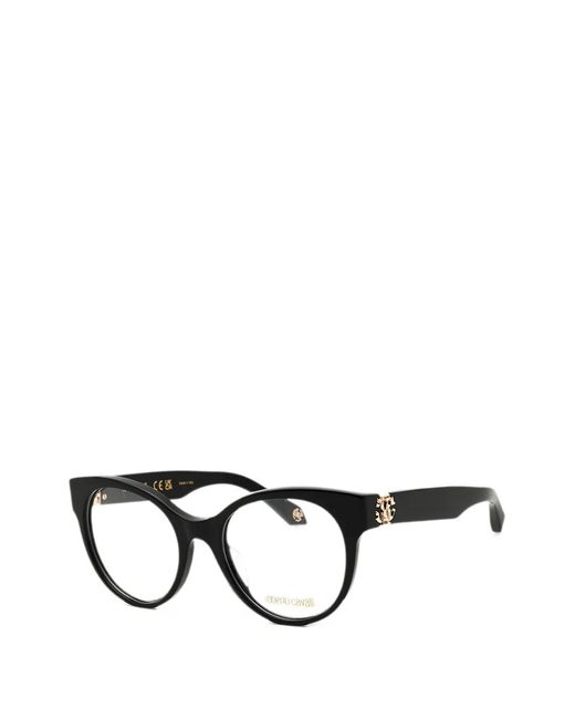 Roberto Cavalli Black Round-Frame Glasses