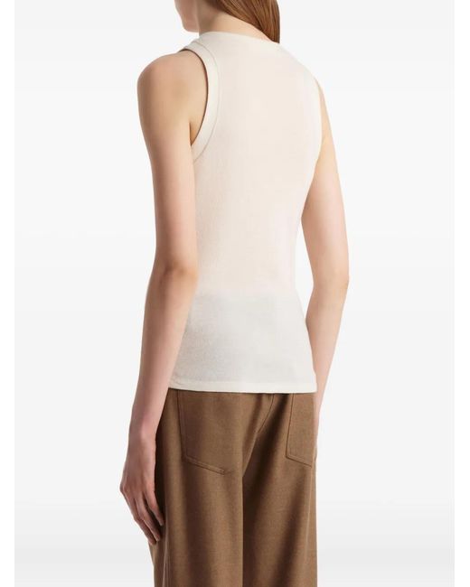 Khaite White Isha Sleeveless Top
