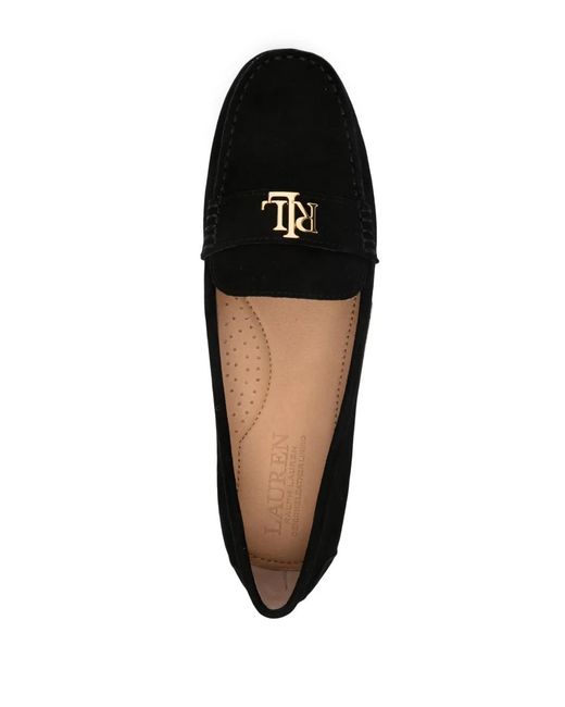 Ralph Lauren Black Barnsbury Suede Loafers