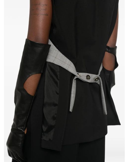 Sportmax Gray Abete Check-Pattern Sleeveless Gilet
