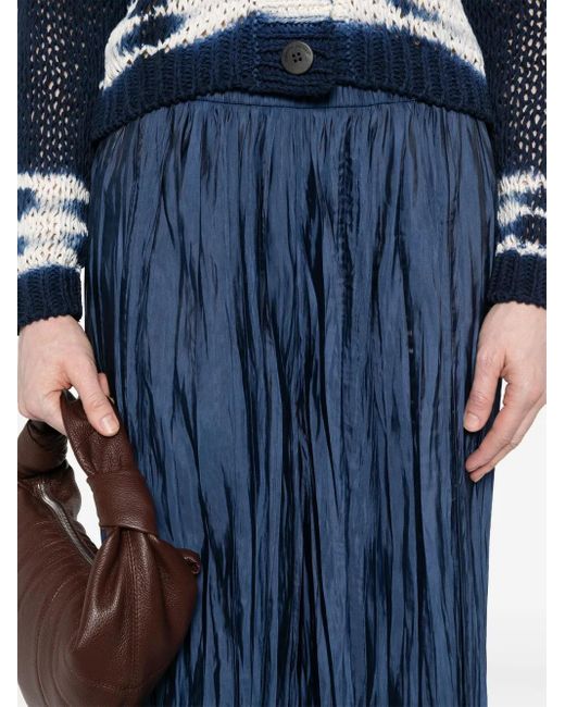 Roberto Collina Blue Plissé Trousers
