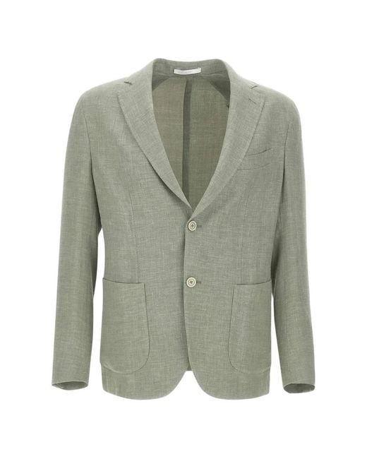 Eleventy Green Patch-Pockets Blazer for men