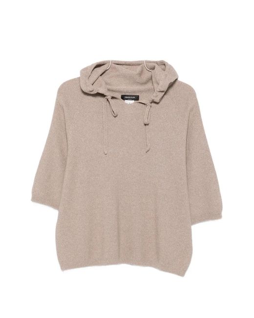 Fabiana Filippi Natural Drawstring Knitted Hoodie