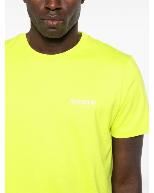 Dondup Yellow Logo-print Cotton T-shirt for men