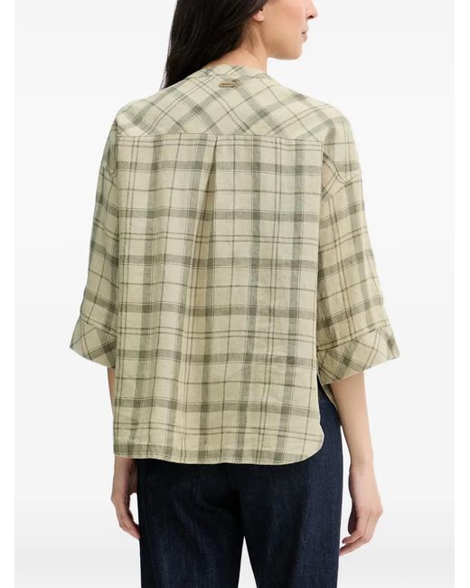Barbour Green Orla Check-Pattern Button-Up Shirt