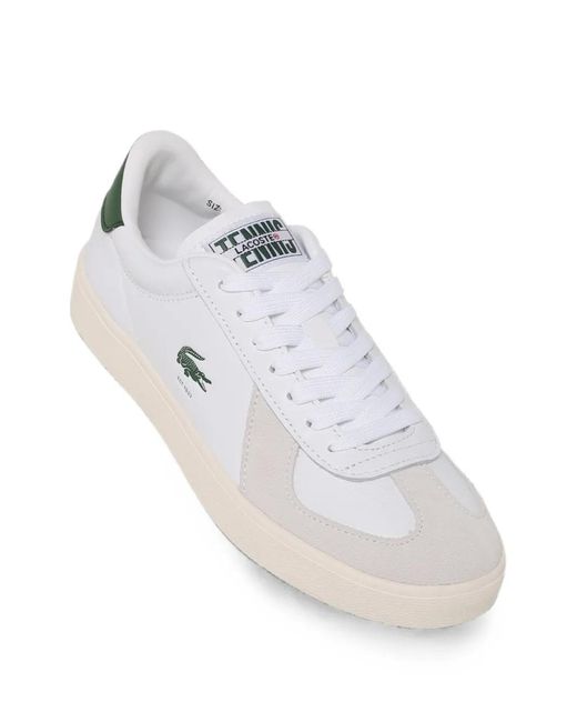 Lacoste White Baseshot Pro Logo-Detail Sneakers