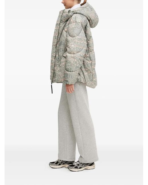 Adidas By Stella McCartney Gray Hooded Patterned Jacket