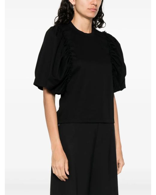 Noir Kei Ninomiya Black Puff-Sleeves T-Shirt