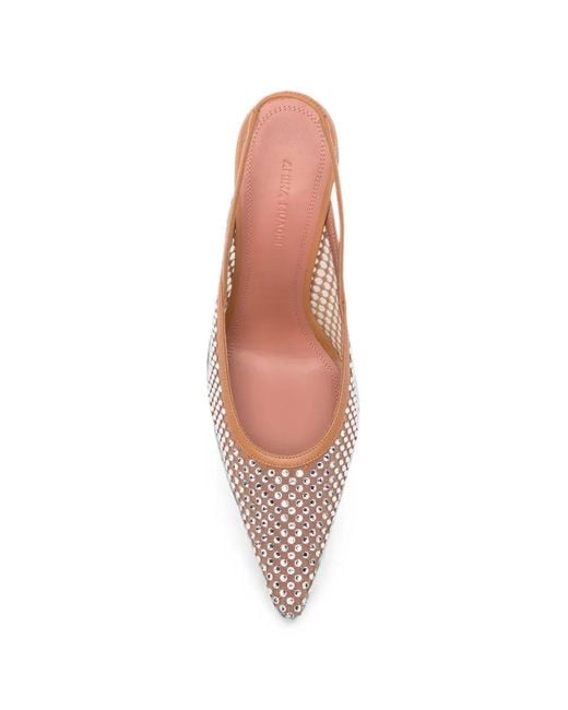 AMINA MUADDI White Felicia Crystal-Embellished Pumps