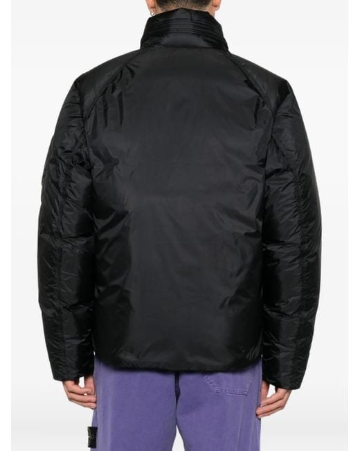 C P Company Black Quilted Panelled Jacket for men