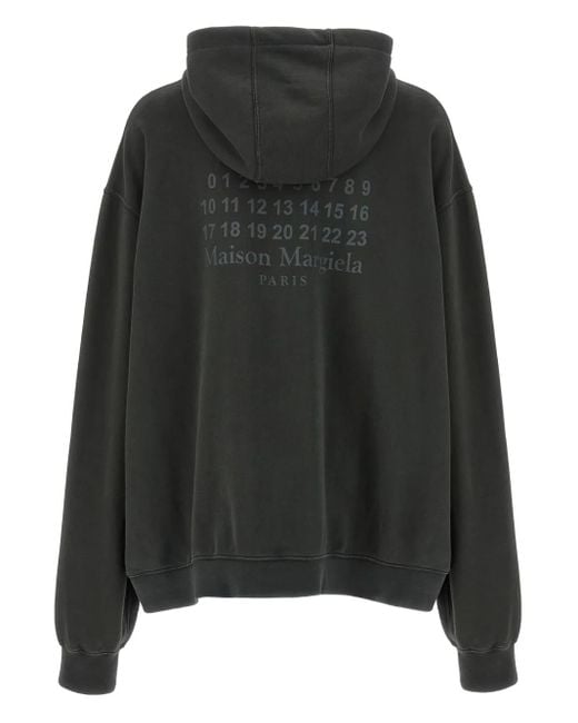 Maison Margiela Black Numbers-Print Hoodie for men