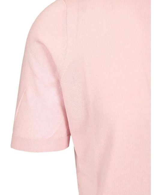 Al Duca D'aosta Pink Polo À Bords Côtelés for men
