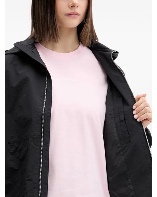 Karl Lagerfeld Black Hooded Logo-Print Jacket