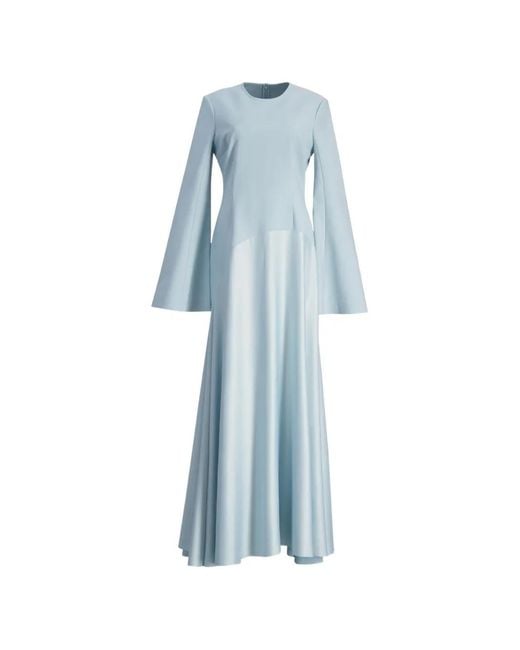 Solace London Blue The Storm Flared-Sleeve Maxi Dress