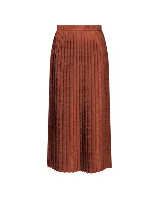 MM6 by Maison Margiela Brown Jacquard Midi Skirt