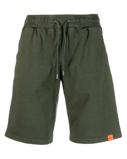 Aspesi Green Logo-Patch Drawstring-Waistband Shorts for men