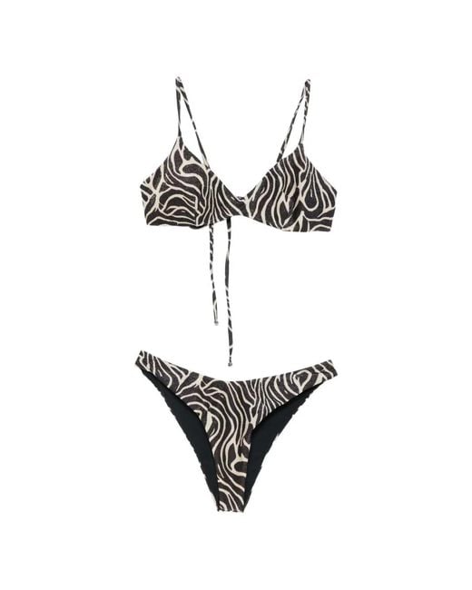 MATINEÉ White Zebra-Print Glitter-Effect Bikini